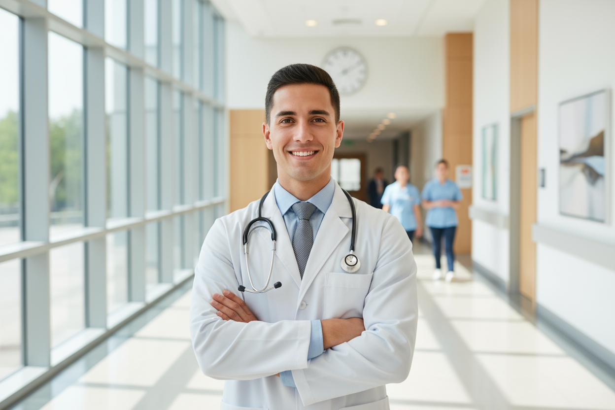 Junger Arzt Mann realistisch